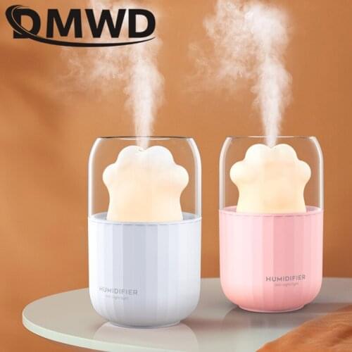 DMWD 300ML Mini Air Humidifier USB Aroma Essential Oil Diffuser Night Light Humidifier Home Car Office Air Purifier Mist Maker