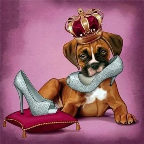 5D Diamond Painting Kits Dog Full Round With AB Drill Cartoon Puppy Rhinestone Pictures Kids Room Decoration Art Gift