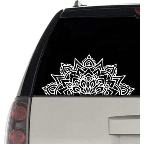 Mandala Car Decal Half Mandalas Sacred Geometry Laptop Vinyl Sticker Boho Hippie Bohemian Spiritual For Apple MacBook Decor