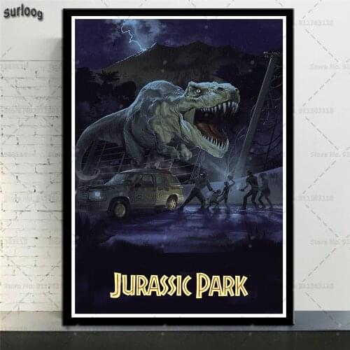Jurassic Park Wall Art Poster Hot Classic Movie Series Retro Pictures Prints Canvas Painting for Living Room Home Decor
