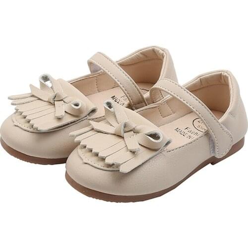 New 2020 Baby Little Girls Leather Shoes Children Dress Princess Bow-Knot Tassel Shoes Toddler Fashion Shoes 1 2 3 4 5 6 Years