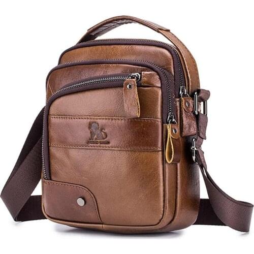 The first layer ofcowhide mens thickened portablesmall shoulder bag high-end fashion retro one-shoulder mens baglarge capacity