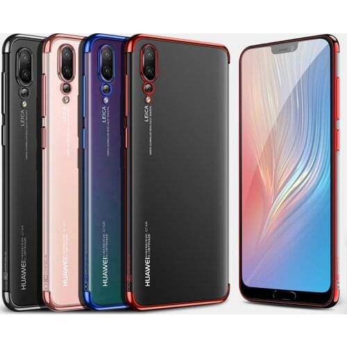 Plating TPU for Huawei P20/P20 Lite/P20 Pro Soft Silicone Cases Ultra Thin Transparent Electroplate Back Cover P20Pro P20Lite 20