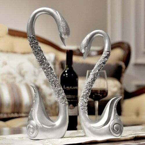 EUROPEAN RESIN GOOSE ORNAMENTS HOME LIVINGROOM DESK SWAN CRAFTS DECORATION OFFICE DESKTOP FIGURINES ACCESSORIES WEDDING GIFTS