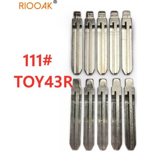 RIOOAK 10 pcs/lot #111 lishi TOY43R Metal Blank Uncut Flip KD VVDI Remote Key Blade for Subaru XV Auto Replacement Parts