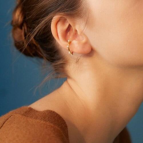 VENTFILLE 925 Sterling Silver Pearl Ear Clip For Women French Simple Temperament Earrings Party Jewelry Birthday Gifts 2021 New