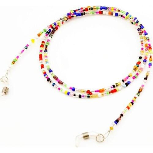 Acrylic Handmade Colored Beads Lanyards Round Bead Chains for Glasses Prevent Fading Allergies Protect with Sunglasses Hold