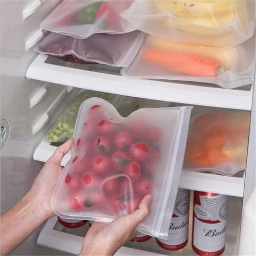 PEVA Silicone Food Storage Leakproof Containers Reusable Fresh Keeping Zip Lock Shut Bag Wrap