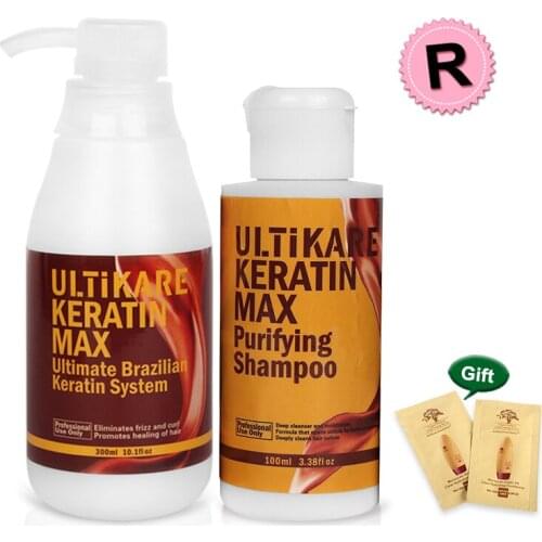 Hair Care Products 300ml Keratin Treatment 100ml Purifying Shampoo Straighten Smoothing Shinning Cruly Hair Get Free Hair Gifts