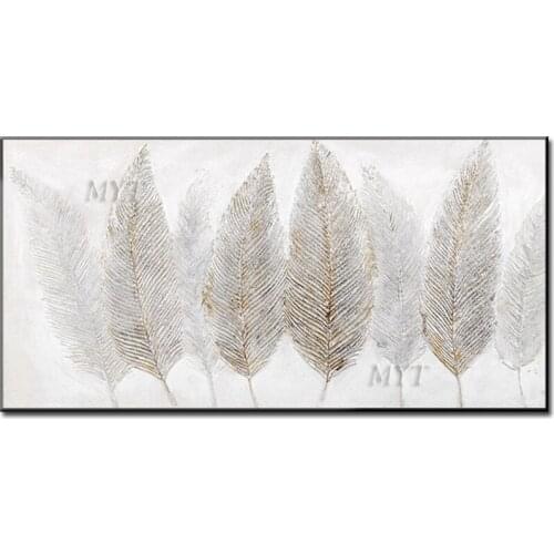 Light Grey Design Hand Painted Painting On Canvas Squeeze Lines And Hand-painted Leave Paintings For Living Room Modern Abstract