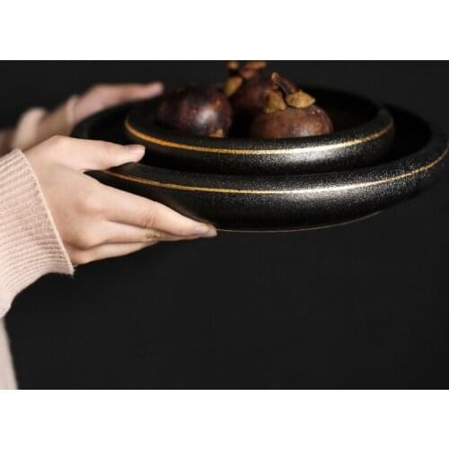 Bowl Plate Japanese Phnom Penh Home Plate Dish Bowl Breakfast Plate Creative Ceramic Noodle Bowl Fruit Deep Plate