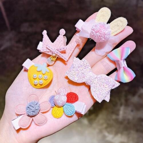 New Children Hairpin Set Cute Baby Hairpin Baby Girl Fabric Bowknot Small Clip Girls Bangs Clip Little Princess Hair Accessories