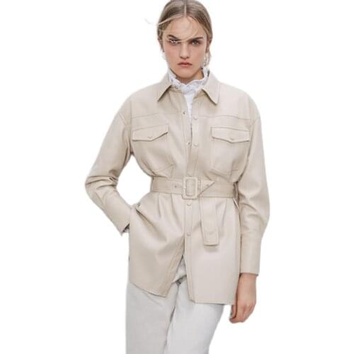 Velvet Leather Women Autumn Winter New Fashion Stitching High Waist Solid color Large size Women Leather Jacket JK303