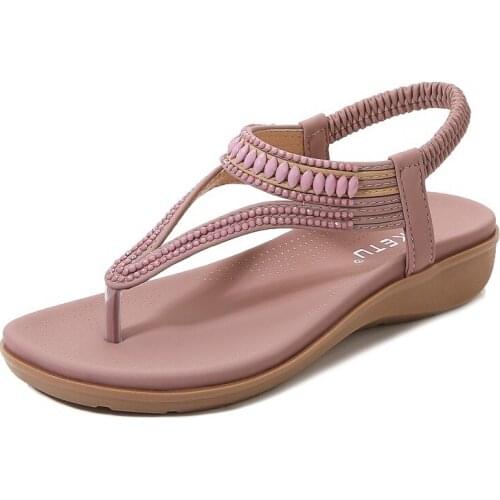 High Quality Summer new Shoes Woman flat bohemian sandals woman flip flops casual comfortable soft beach shoes plus size