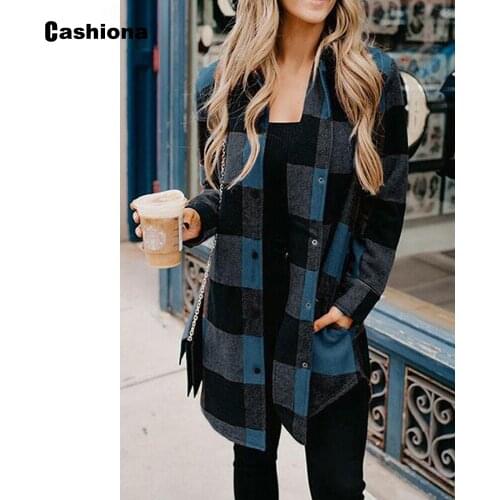 Lightweight Women Trench Long Coat 2020 Spring Autumn Lapel Collar Long Sleeve Coat Patchwork Loose Plaid Outerwear Abrigo Mujer