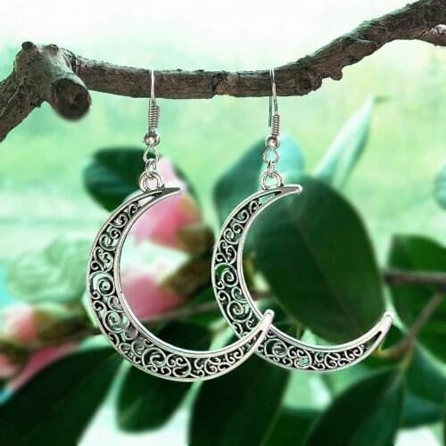 Crescent earrings mysterious gothic jewelry moon witch celtic pagan viken moon god moon phase witch goddess fashion woman gift
