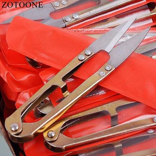ZOTOONE Craft Embroidery Trimming Steel Scissors Sewing U Yarn Mini Scissors Gold DIY Apparel Sewing& Fabric Tailors Scissors E