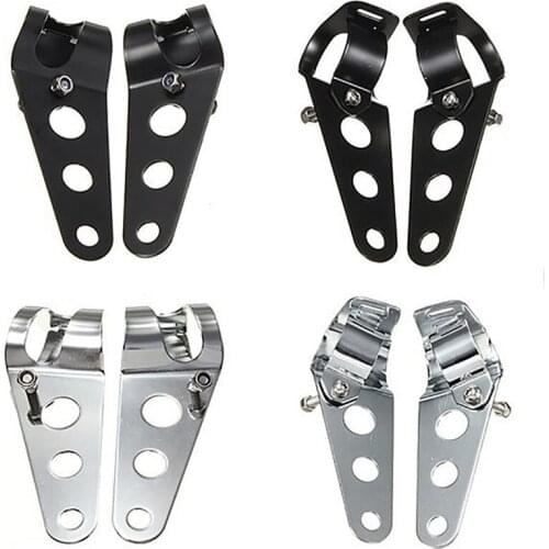 1Pair 28mm-43mm Universal Motorcycle Headlight Mounting Bracket Fork Ears Adjuster Mount Clamp Holder
