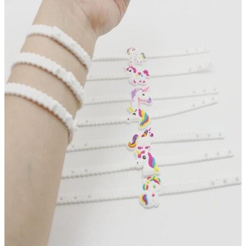 10pcs Rubber Bangle Unicorn Bracelet Birthday Party Decorations Unicorn Party Decoration Kids Gifts Baby Shower Unicornio Party