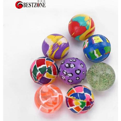 Wholesale Factory creative 32mm rubber Bouncy balls or bounce balls colored toy for kids and decoration Free Shipping