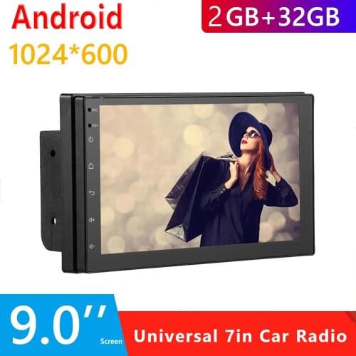 JOYINCAR Car Bluetooth MP5 2 DIN Radio Android 9.1 32G 7in Touch Button DVR WiFi USB GPS Navigation Multimedia Video Player