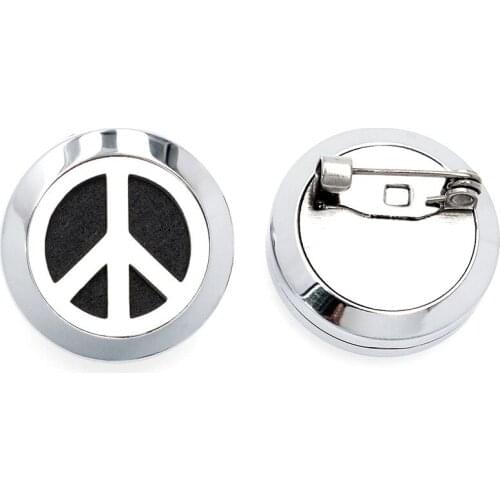 Concise pattern Stainless Steel 20mm Brooch Fine Pin Badge Aromatherapy Essential Oil Diffuser Perfume Lockets accessories