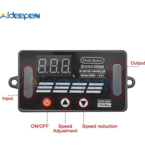 DMC-331 DC PWM Motor Speed Regulator Controller DC 8V-55V 10A Mini LED Digital Switch 12V 24V 36V 48V