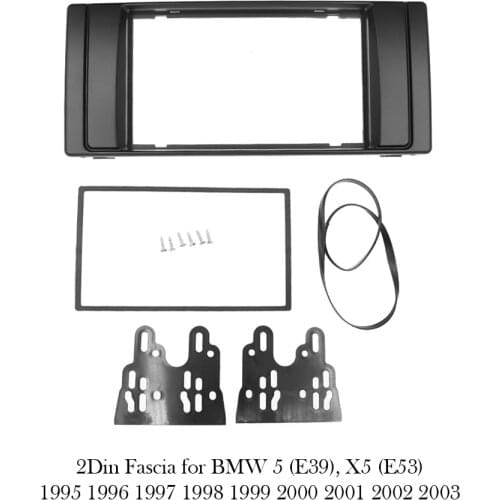 Double 2Din Car Stereo Radio Fascia For BMW 5 Series E53 E39 Panel Plate Frame Dash Installation Mount Bezel Trim Kit