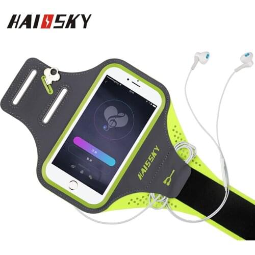 HAISSKY-brazalete deportivo para correr de 5,2 pulgadas, bolsa de mano para teléfono de gimnasio, resistente al agua, para iPhon