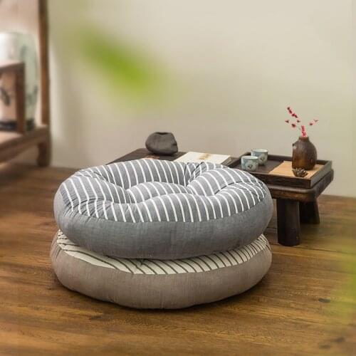 Cotton fabric Futon thickened and enlarged tatami round cushion for office chair