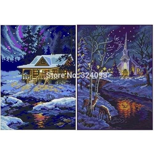 Snow in the night patterns Counted Cross Stitch 11CT 14CT DIY Chinese Cross Stitch Kits Embroidery Needlework Sets