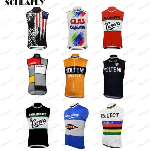 9 styles retro classic team sleeveless cycling jersey short sleeve bike wear jersey road jersey cycling clothing Schlafly