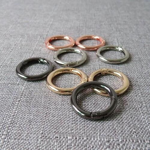 10 pcs 20mm Metal spring gate O ring openable key ring leather bag belt strap chain buckle snap clasp clip hook DIY Accessories