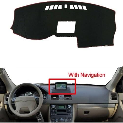 Car Dash Mat Dashboard Cover Carpet For Volvo XC90 2002-2013 With Navigation Instrument Panel Decor Trim Strip