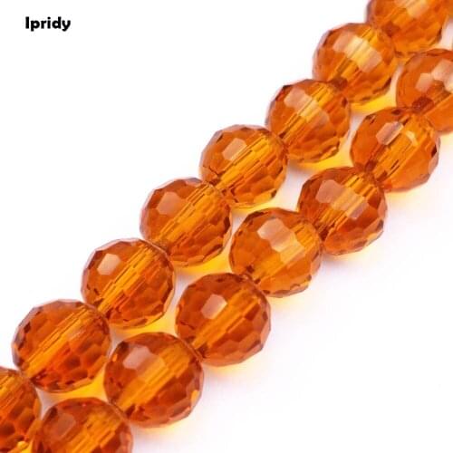 10mm 96 Faceted Round Glass Beads for Bracelet Making,Women Diy Jewelry Colorful Crystal Beads Wholesale 1 strands/lot