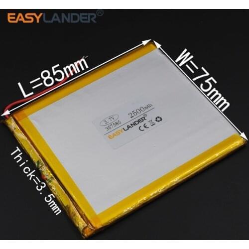 3.7V 2500mAh Rechargeable li Polymer Li-ion Battery For (7 8 9inch tablet PC) Q8 Q88 power Bank medical instruments 357585