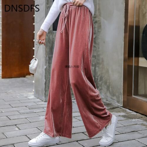 LuckBN Women's Velvet Trousers