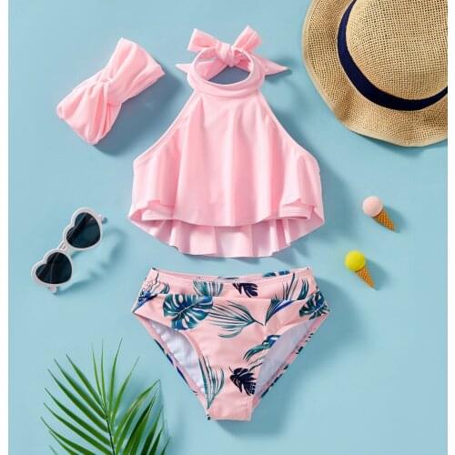 PatPat 3pcs Toddler Girl Sweet Swimwear