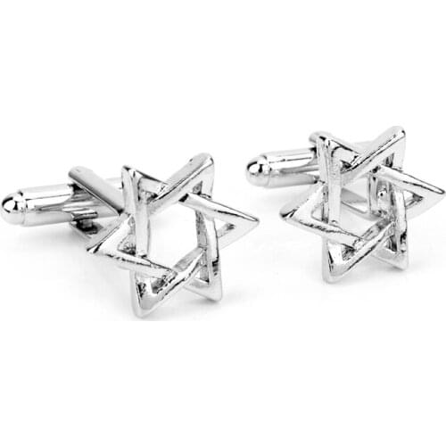 MQCHUN New Luxury Mogen Star of David Shirt Cufflink for Mens Brand Star Cuff Buttons Cuff links Silver abotoaduras Jewelry-40