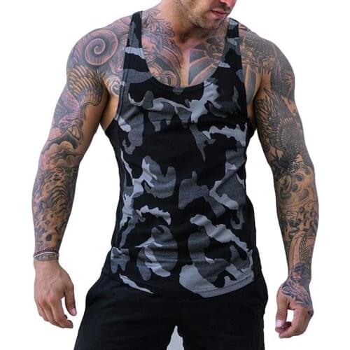 2021 New Mens Sleeveless Camouflage Vest Sportswear Tank Top Casual Top Vest Slim Male Undershirt Bottoming Summer Wear