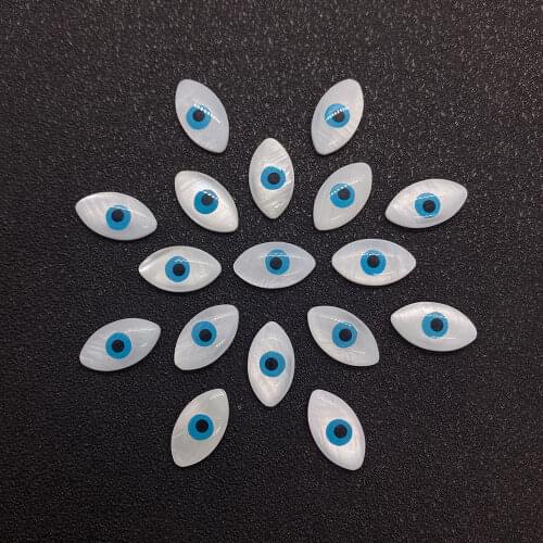 Natural Freshwater Shell Beads Evil Eye Ring Face Non-porous Single-sided Eye Beads DIY Handmade Necklace Bracelet Accessories