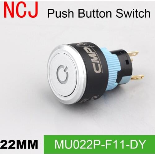 NCJ 22mm PC Push Button Switch IP67 Maintained Alternate & Momentary push button switch with LED lamp 5A