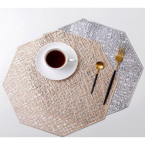 Non-slip Table Placemat Octagonal Hollow Waterproof Heat Resistant Wear Resistant Non - Slip Table Mat For Home Decoration