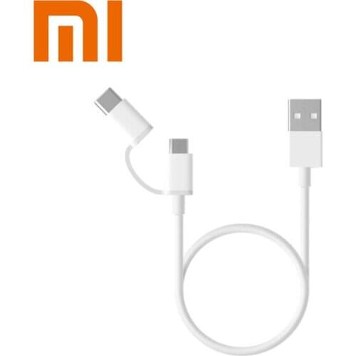 Original Xiaomi 2 in 1 Micro USB Type-c 1m 30cm Cable Sync Fast Quick Charger Data Type C Charging Cable For Huawei Samsung