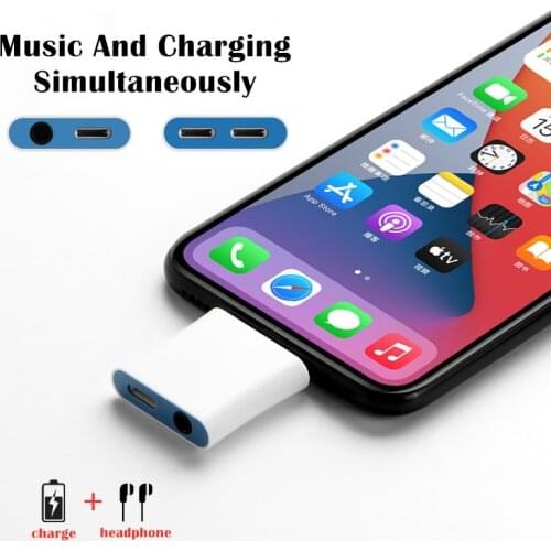 Converter Adapter Lightning to 3.5mm Earphone Audio Dock For iPhone 11 12 Pro 7 8 plus X XS Max Charger Cable Aux Jack Splitter
