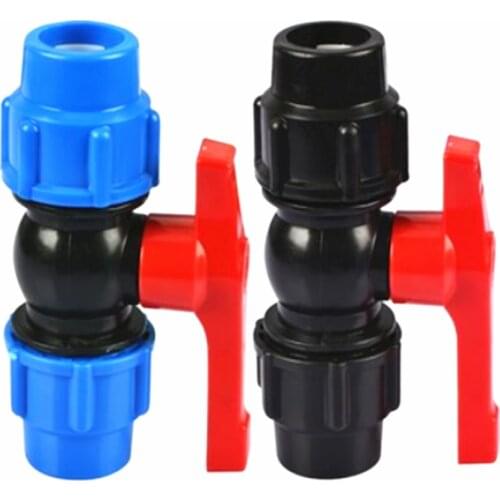 Free Shipping 20/25/32/40/50/63mm Plastic Water Pipe Quick Valve Connector PE Tube Ball Valves Accessories