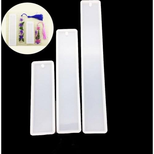 Blank big small rectangle bookmark silicone mold with hole UV epoxy resin Make Your Own Bookmark Art Supplies UV Resin Mold