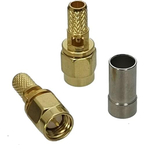 Connector SMA male plug window crimp RG58 RG142 LMR195 RG400 cable straight