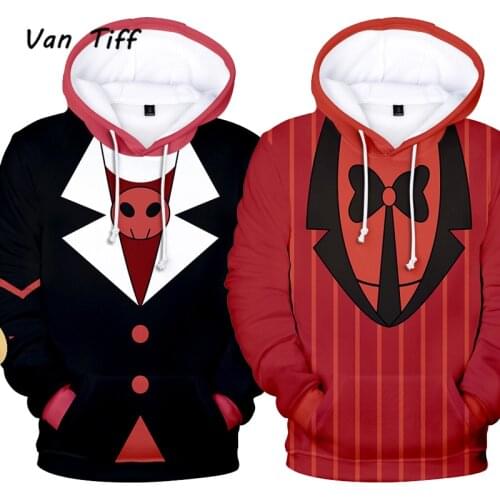 Hazbin Hoodie Cosplay Charlie Dust Costumes Vaddie Sweatshirt Hotel 3D Printing Hooded Cosplay Costume Adult Kids