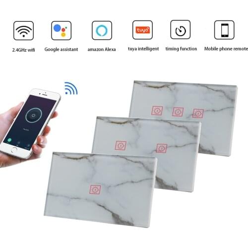 Wifi Smart light Switch Wireless Remote Control Electronic Wall Switch Timing Set Tempered Glass Touch Panel alexa google home